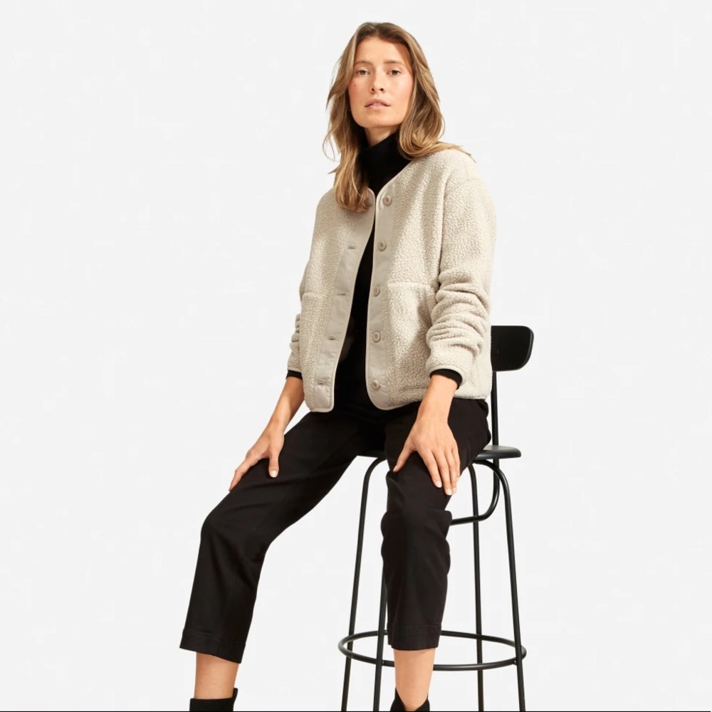 Everlane Cream Teddy Jacket